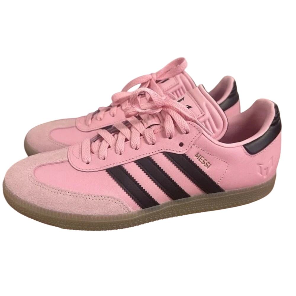 adidas Samba Lionel Messi Inter Miami CF Light Pink/Black Gum Leather Mens 9.5